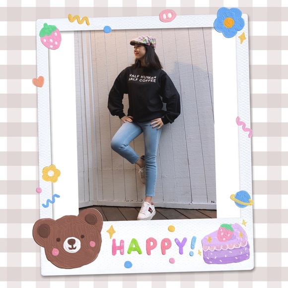 BLUME + CO. 1/2 Human 1/2 Coffee Sweatshirt UNISEX - Picture 6 of 7